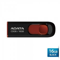ADATA C008 - Flashdisk USB Capless Sliding - 16GB Hitam-merah