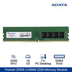 ADATA Premier DDR4 3200 U-DIMM RAM PC Desktop - 16GB Hijau