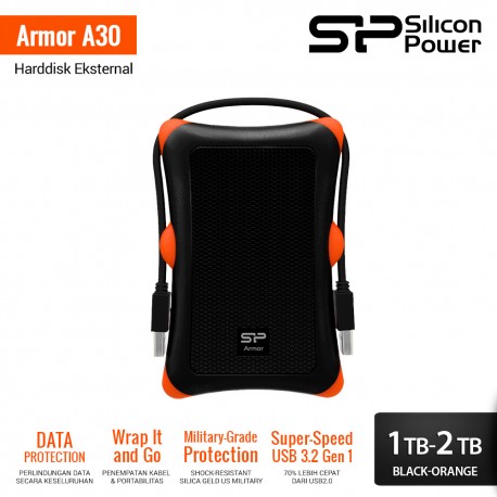 Silicon Power 1TB Rugged Armor A30 Shockproof Standard 2.5-Inch USB 3.0 