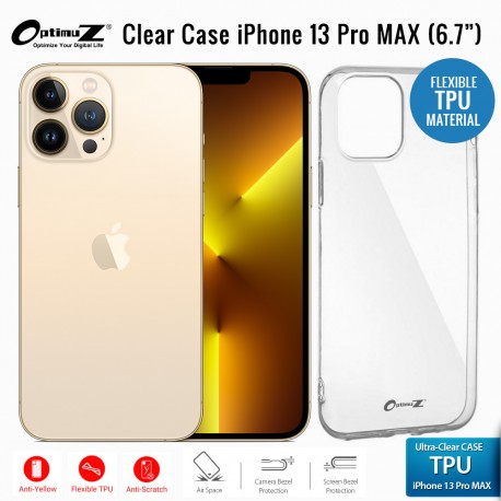 OptimuZ Case Transparan TPU Fleksibel iPhone 13 Pro MAX