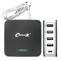 OptimuZ QC-020PT 5 Port USB Quick Charge 3.0 Charger 40W + Type C - Grey-White