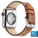 OptimuZ Premium Genuine Italy Leather Watch Band Strap for Apple Watch - 38mm Cokelat