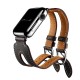 OptimuZ Premium Double Strap Leather Watch Band Strap for Apple Watch - 42mm Black