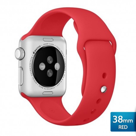 OptimuZ Premium Sport Silica Watch Band Strap for Apple Watch - 38mm Red