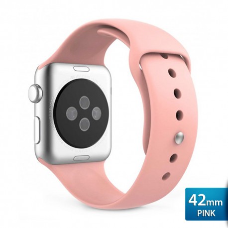 OptimuZ Premium Sport Silica Watch Band Strap for Apple Watch - 42mm Pink