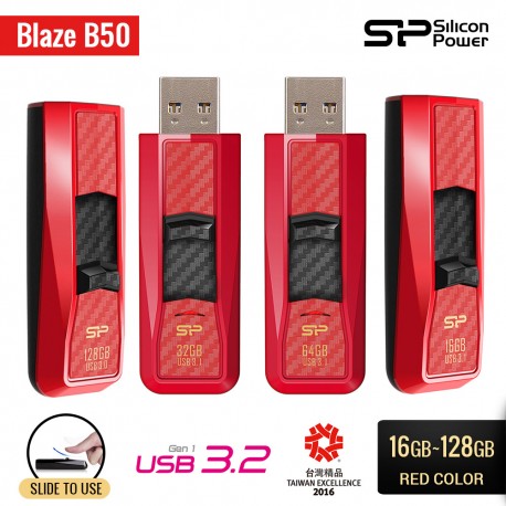 Silicon Power Blaze B05 Flashdisk USB3.2 - 128GB Red