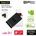 Silicon Power Mobile X31 Flashdisk OTG USB3.2 + microUSB 16GB-128GB Black