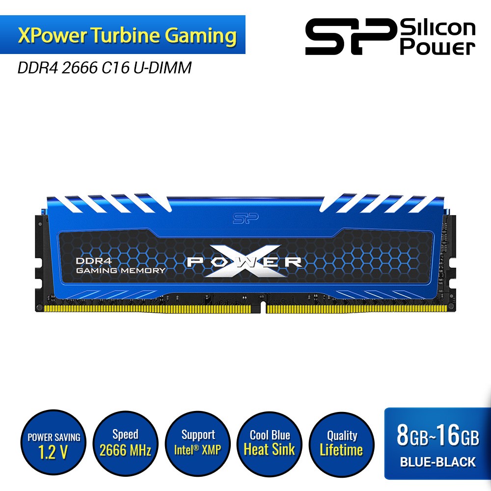 Silicon Power DDR4 2666MHz C16 UDIMM - XPower Turbine Gaming