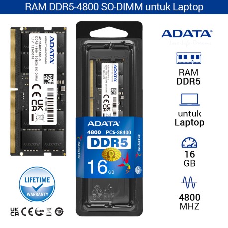 ADATA DDR5 4800 Mhz SO-DIMM RAM Laptop 16GB