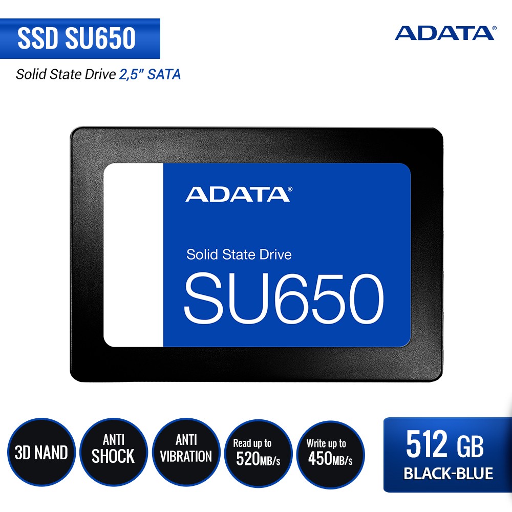 ADATA SU650 – SSD Internal 3D NAND 2.5” SATA III