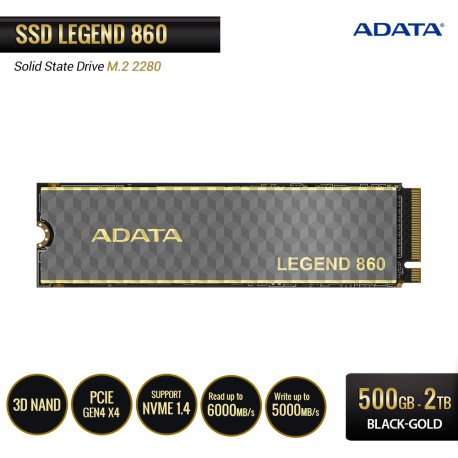 ADATA LEGEND 860 SSD PCIe Gen4 x4 M.2 2280 - 500GB-2TB