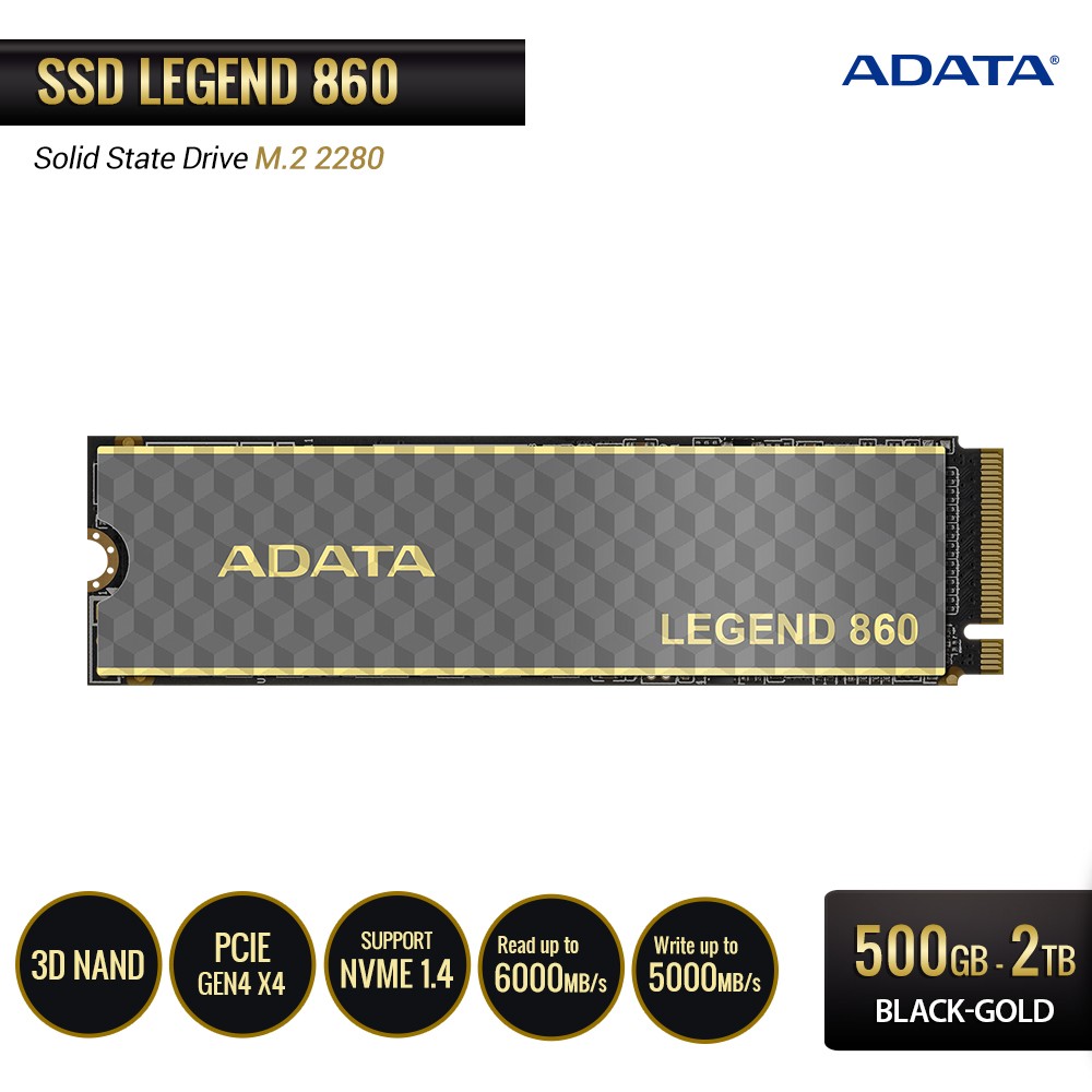 ADATA LEGEND 860 SSD PCIe Gen4 x4 M.2 2280 - 500GB-2TB