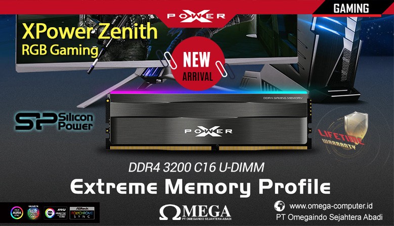Silicon Power XPower Zenith RGB RAM PC Gaming DDR4 3200 UDIMM - 8GB-16GB